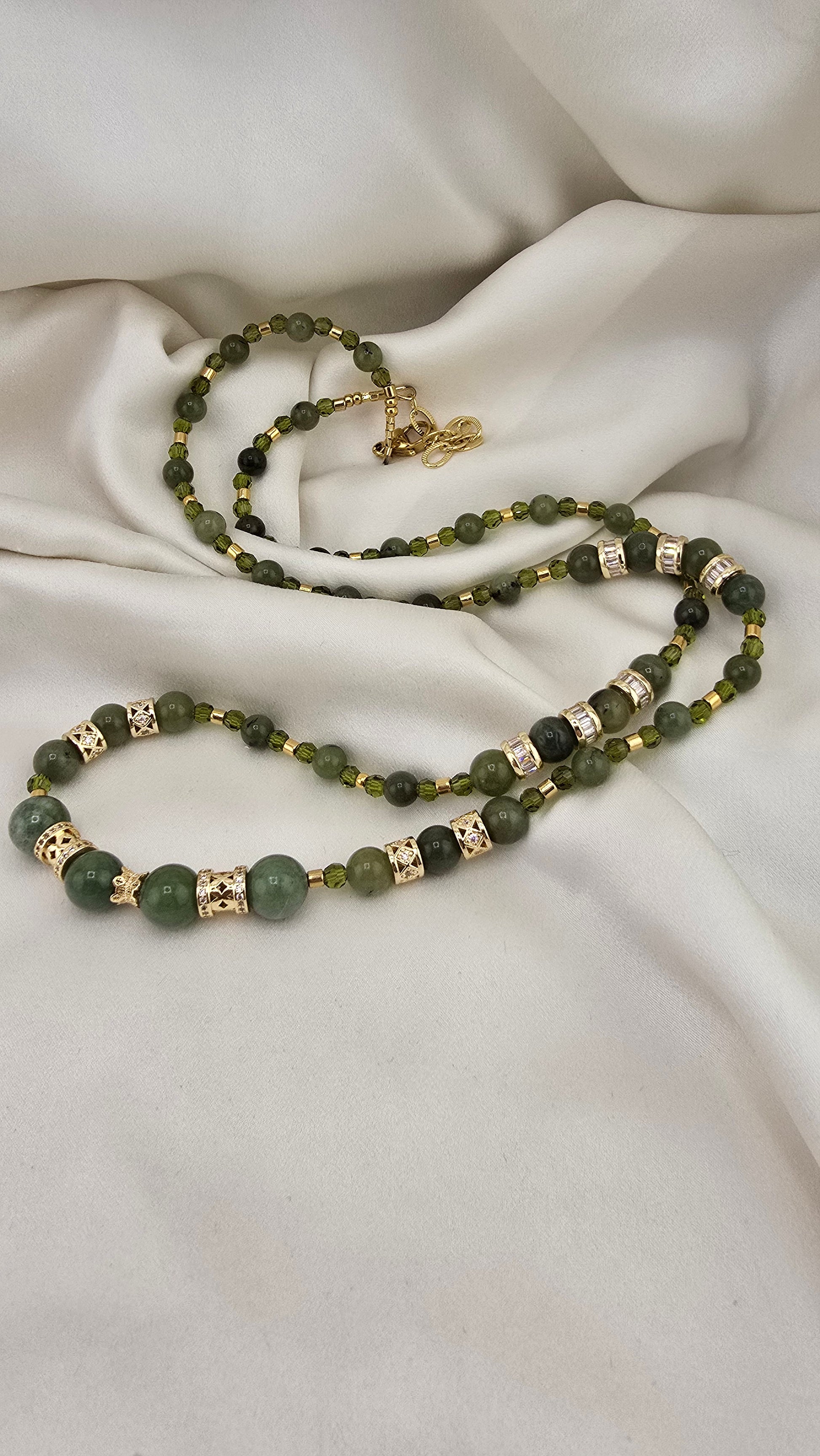 Sautoir en Jade vert