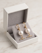Boucles d'oreilles or 24k et perles de culture - Eclat Moderne