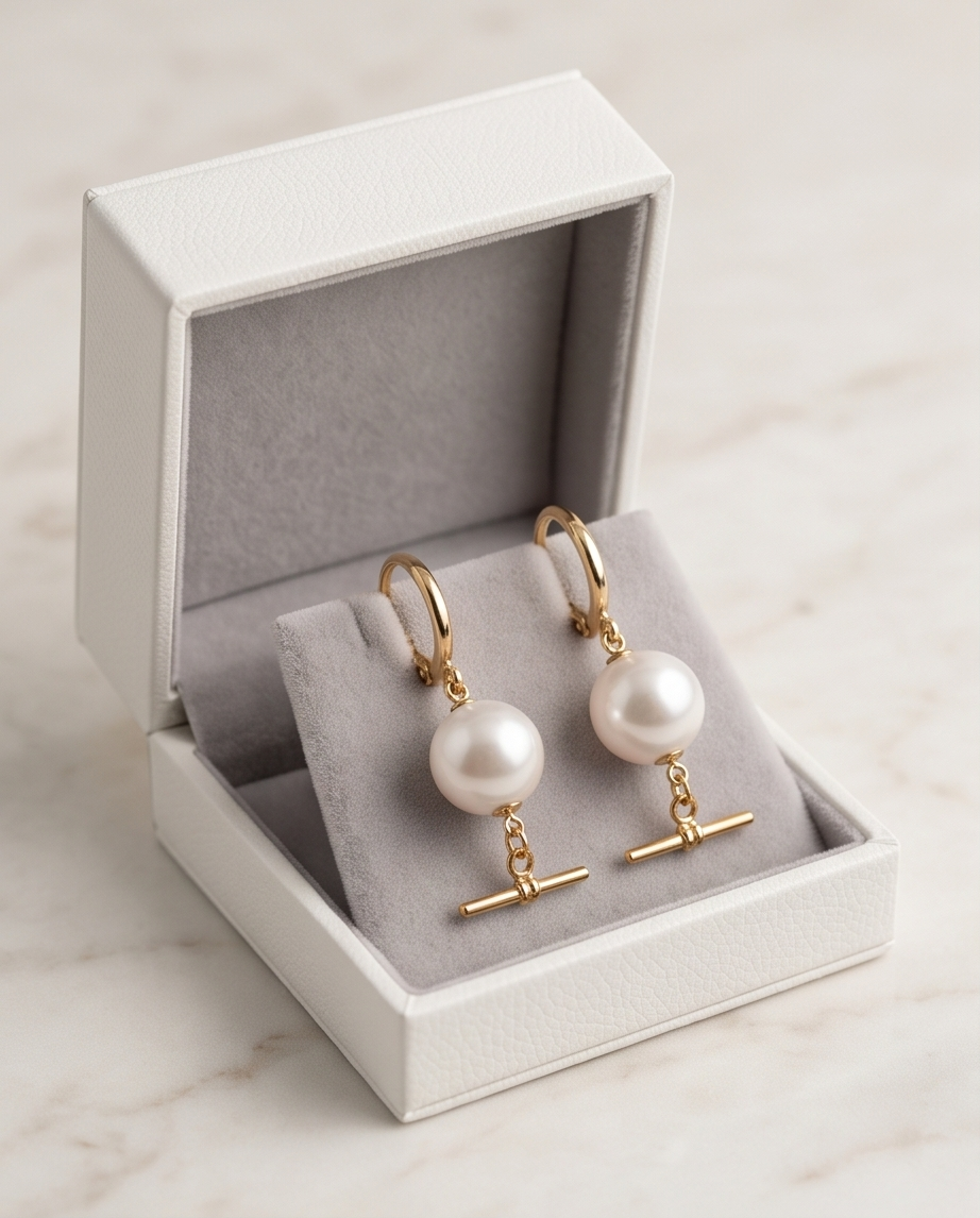 Boucles d'oreilles or 24k et perles de culture - Eclat Moderne