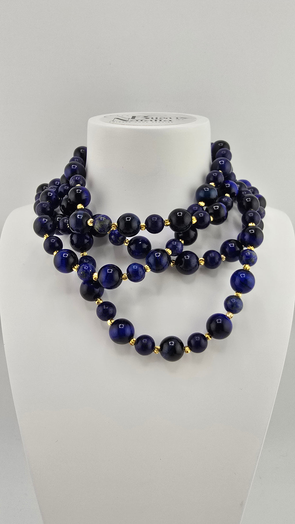 Collier double rangs en Lapis-lazuli et plaqué or