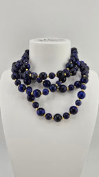 Collier double rangs en Lapis-lazuli et plaqué or