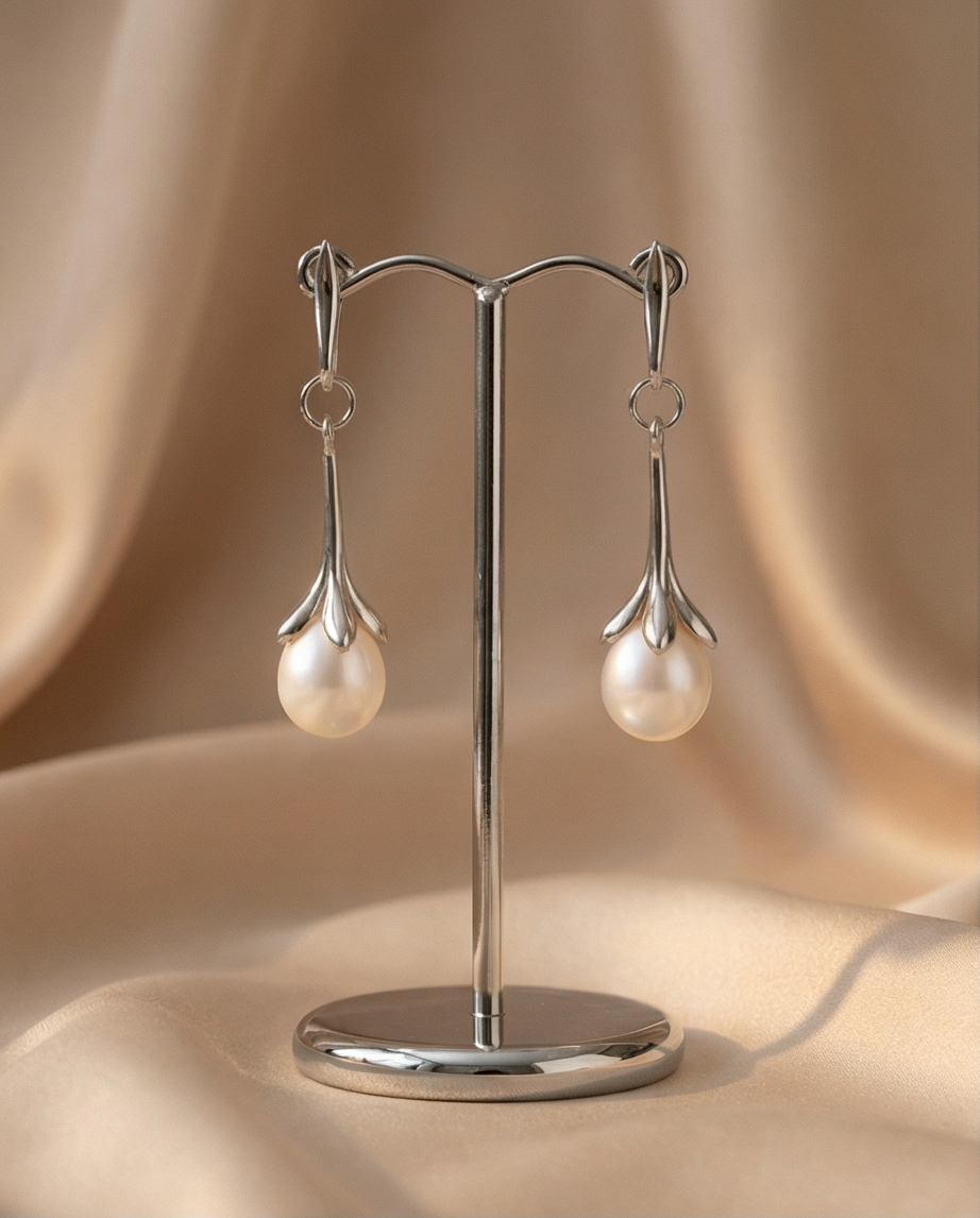Boucles d ' oreilles en argent rhodié 925/1000