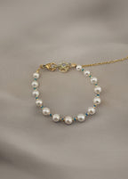 Bracelet en perles de culture blanches