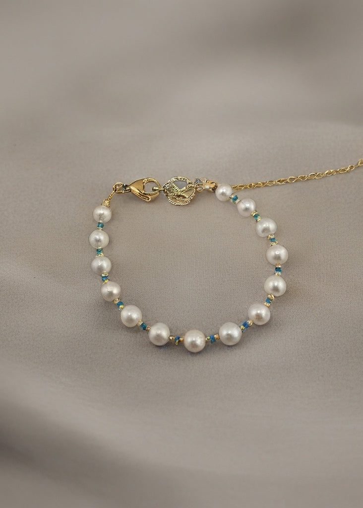 Bracelet en perles de culture blanches