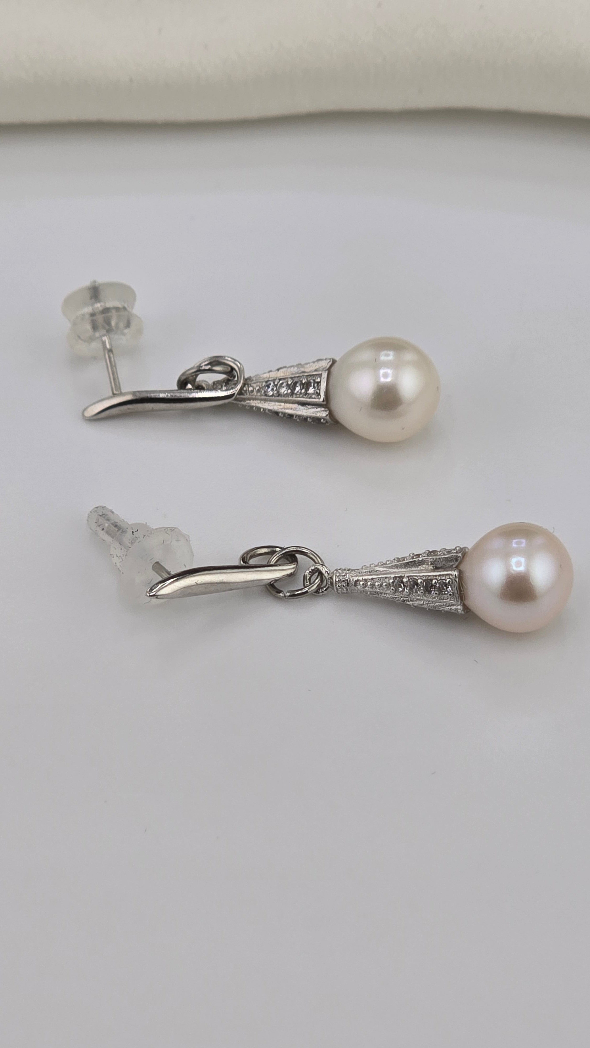 Boucles d’oreilles en argent et perles de culture