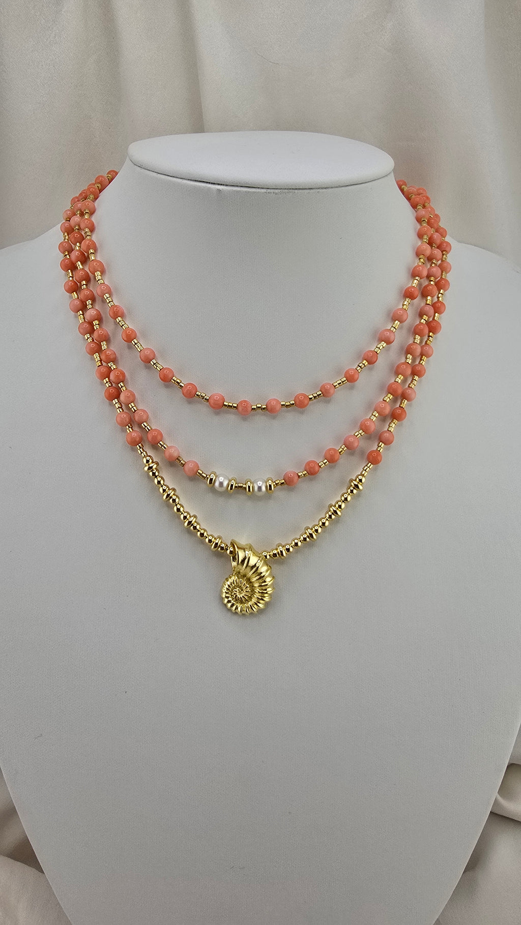 Collier en corail et perles de culture