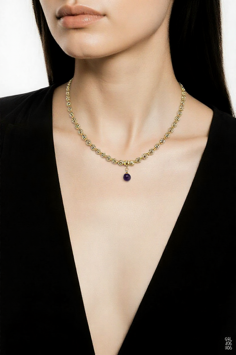 Collier avec pendentif en Améthyste
