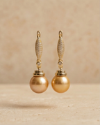 Boucles d oreilles avec perles de culture Édison couleur jaune or