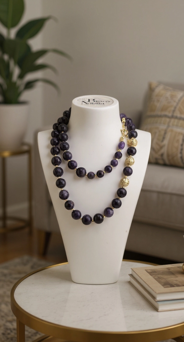 Collier Long en Améthyste