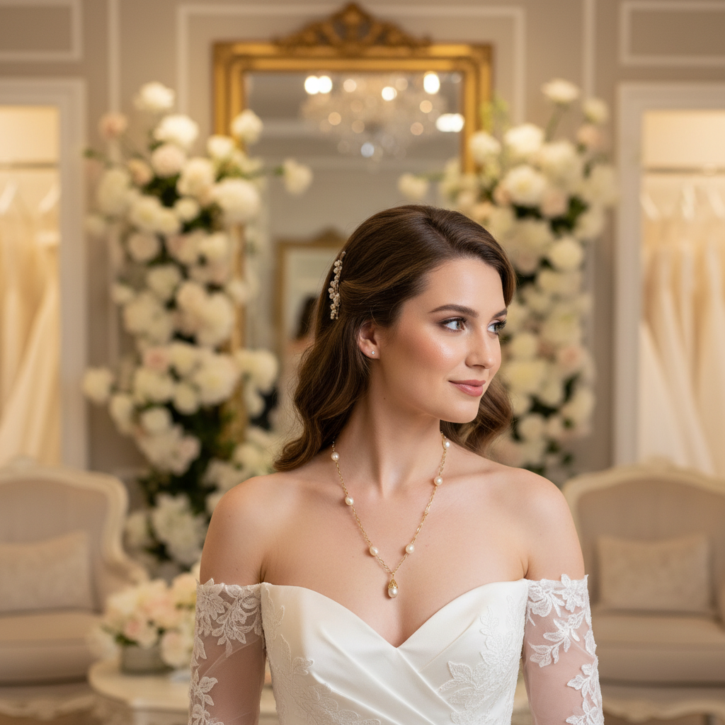 Mademoiselle - perles de culture saumon