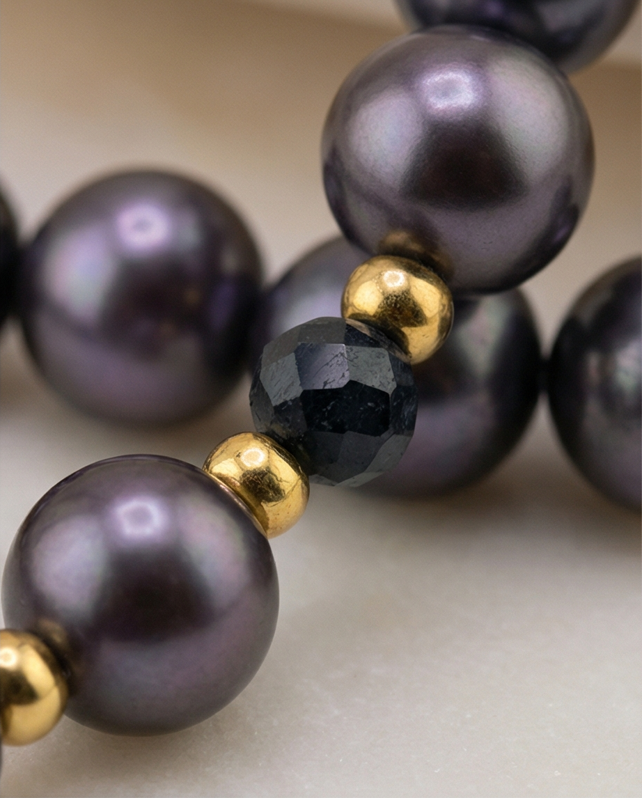 Nuit Profonde - collier  en perles de culture