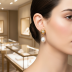 Boucles d’oreilles clous avec zircon