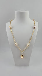 Collier chaine avec perles de culture