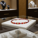 Collier rouge profond en cristal