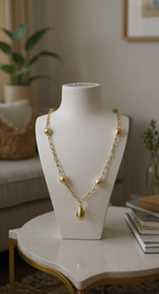 Collier chaine avec perles de culture