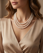Trilogie élégante - collier en perles de culture