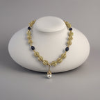 Collier avec pendentif en vermeil et perle de culture blanche luisante