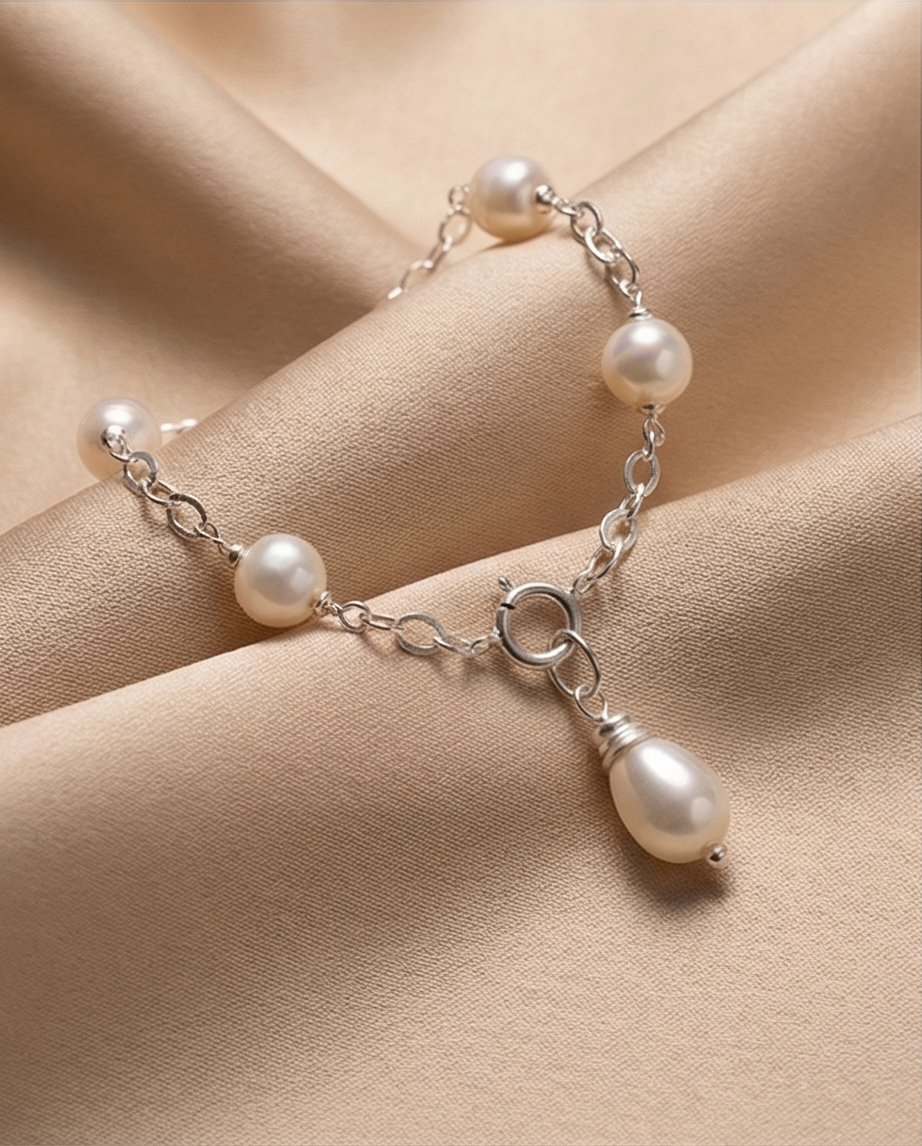 Bracelet argent et perles de culture