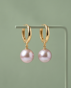 Boucles d’oreilles avec perles de culture rose