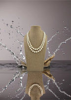 Collier double rangs en nacre luisante