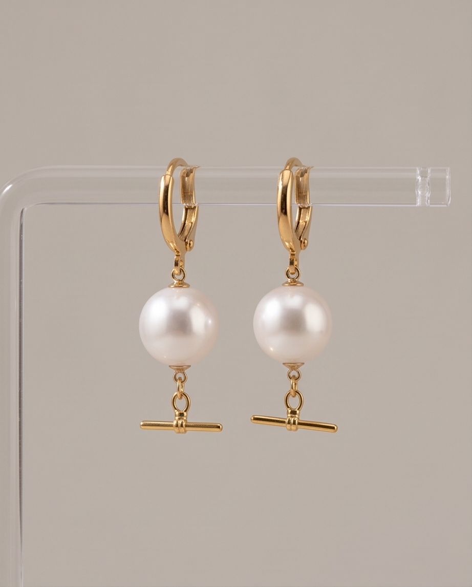 Boucles d'oreilles or 24k et perles de culture - Eclat Moderne