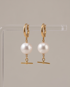 Boucles d'oreilles or 24k et perles de culture - Eclat Moderne