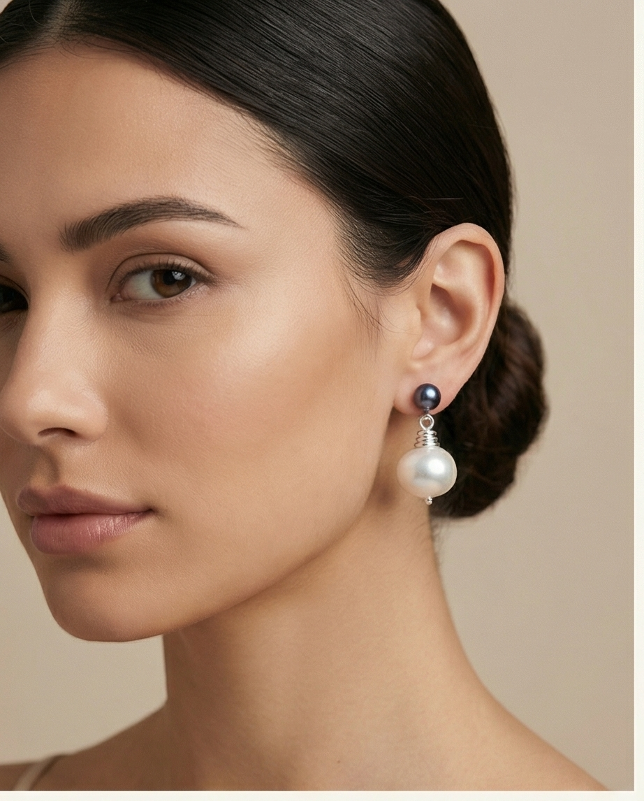 Douceur d'origine - boucles d'oreilles avec perles baroques