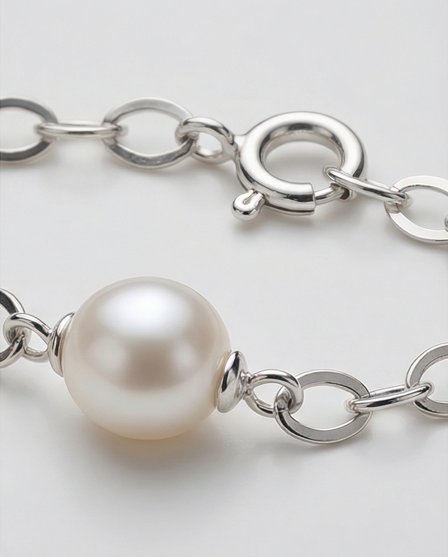 Bracelet argent et perles de culture