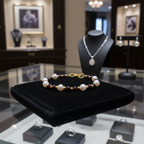 Bracelet en grenat et perles de culture