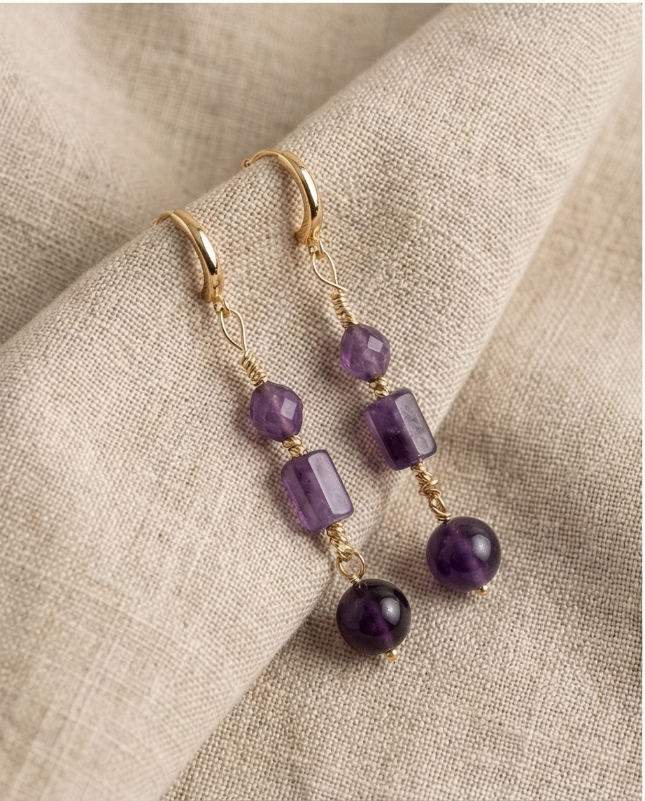Boucles d’oreilles en Améthyste