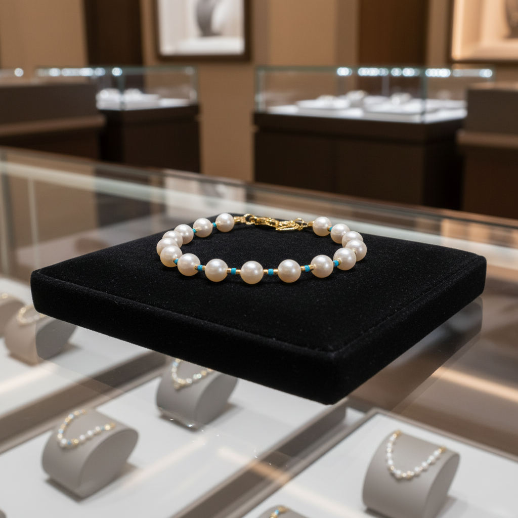 Bracelet en perles de culture blanches