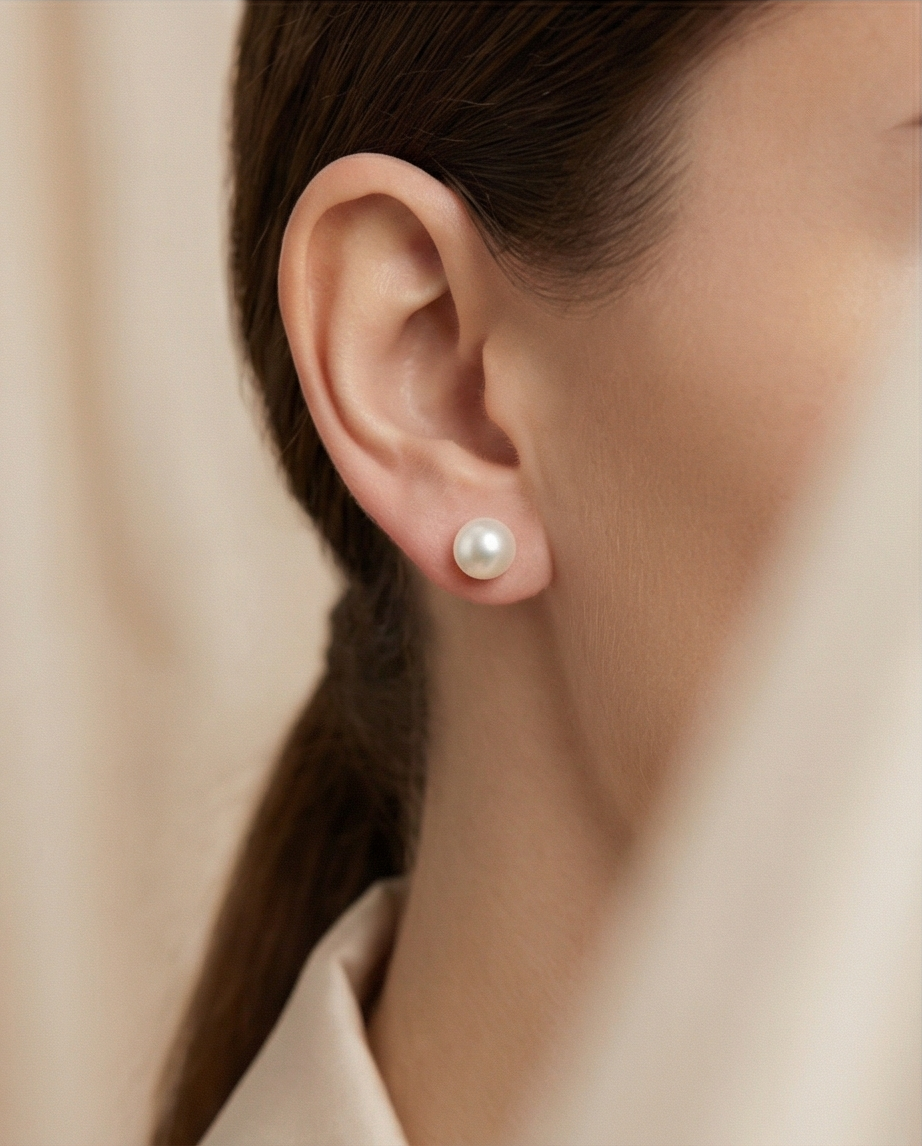 Aura Royale - Boucles d oreilles clous et perles de culture