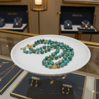 Collier en perles de turquoise africaine et vermeil