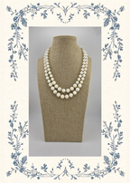 Collier double rangs en nacre luisante