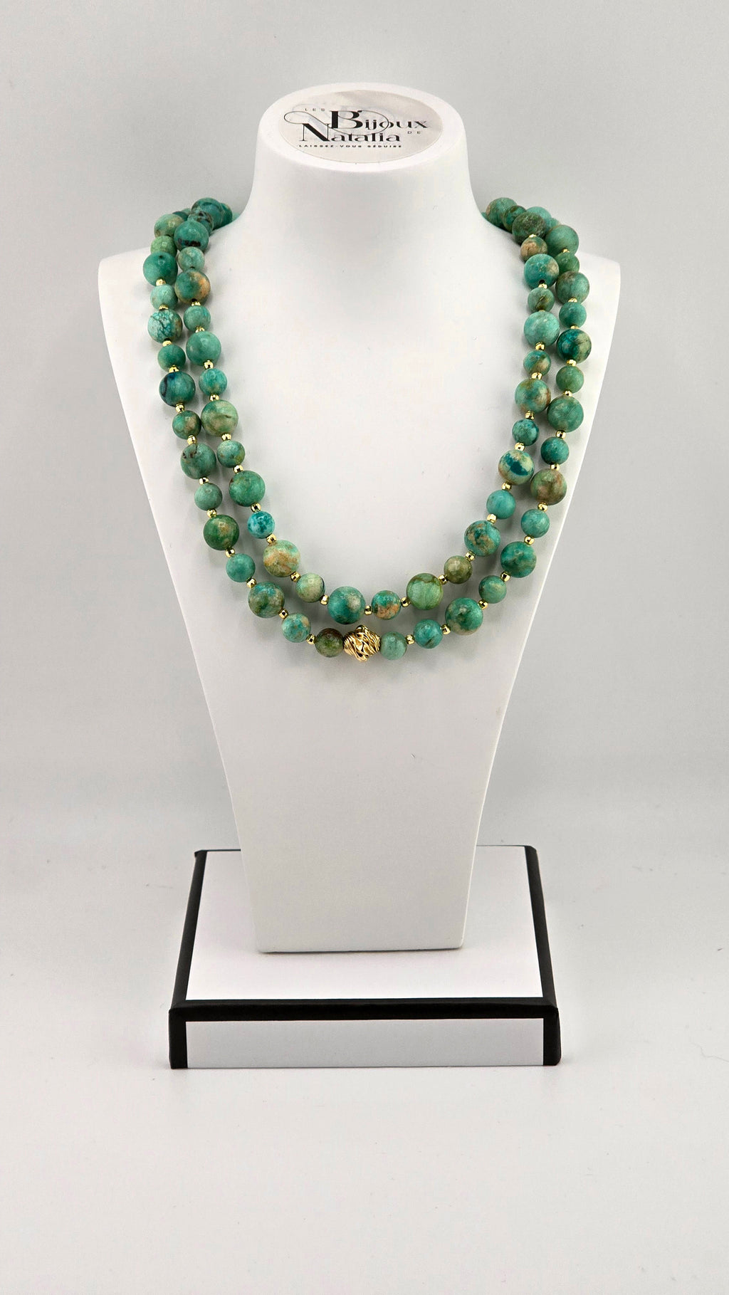 Collier en perles de turquoise africaine et vermeil