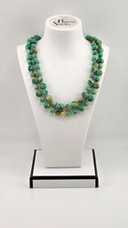 Collier en perles de turquoise africaine et vermeil