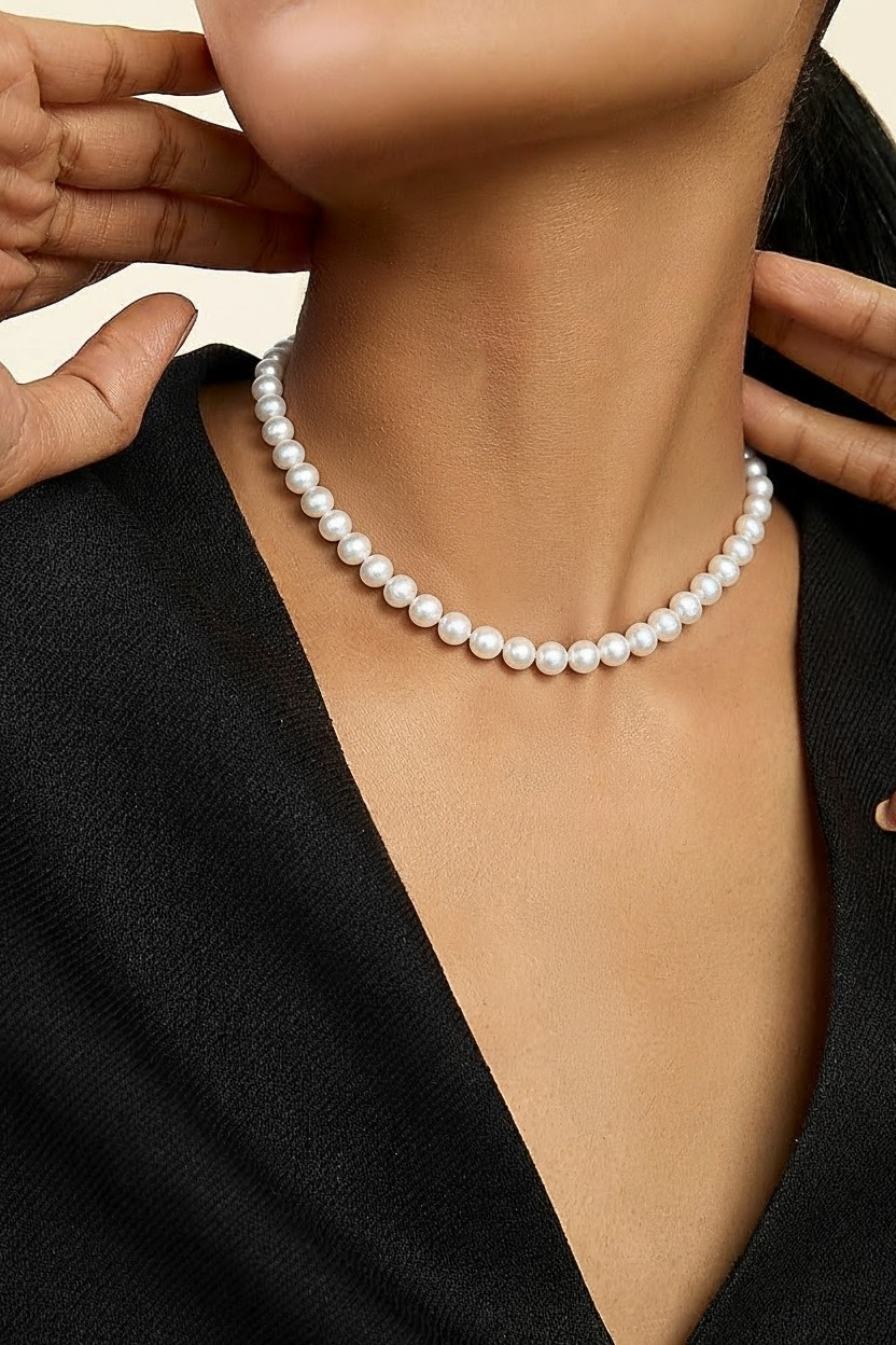 Collier en perles de culture irregulieres