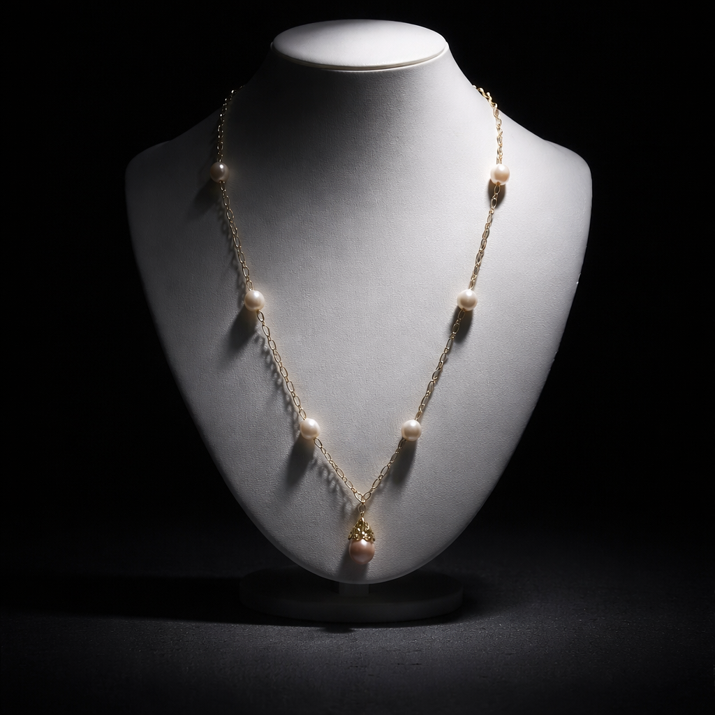 Mademoiselle - perles de culture saumon