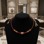 Collier rouge profond en cristal