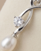 Boucles d oreilles en perles de culture blanche et olive