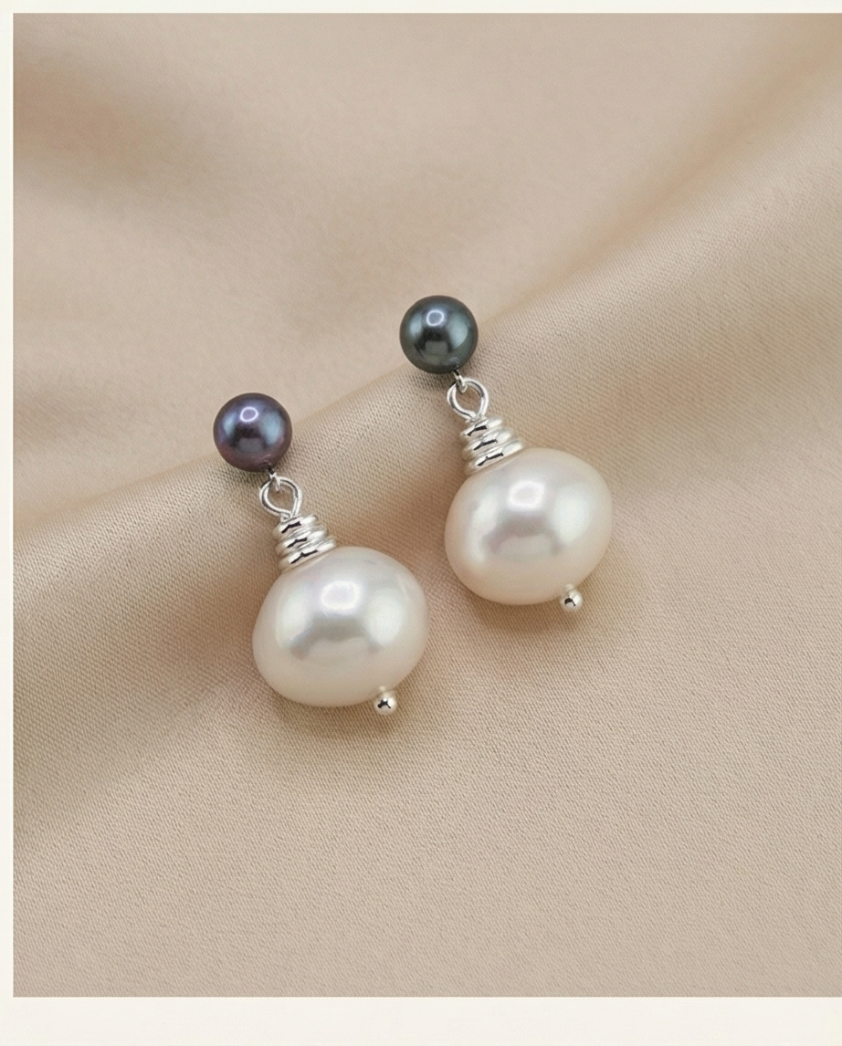 Douceur d'origine - boucles d'oreilles avec perles baroques