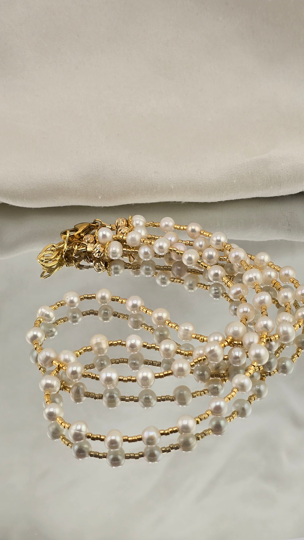 Collier deux rangs de perles de culture