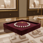 Bracelet en perles de culture et perles de cristal rouge