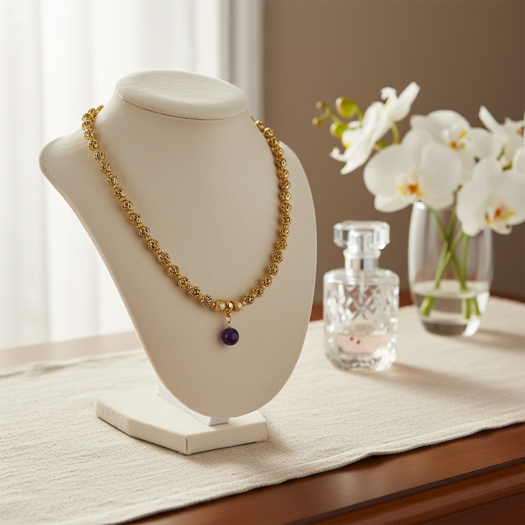 Collier avec pendentif en Améthyste