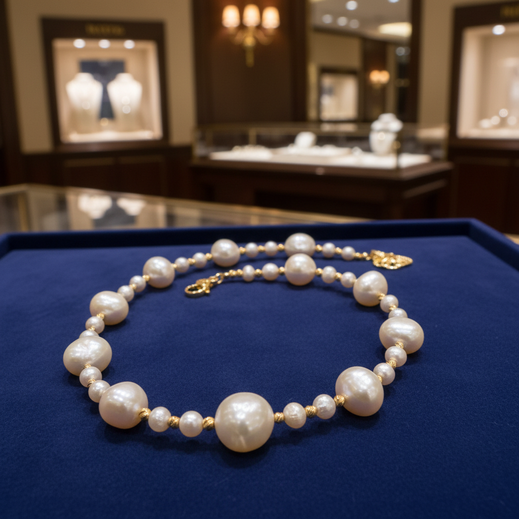 Collier en perles de culture et vermeil