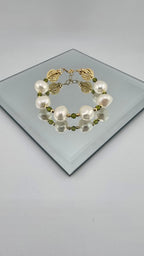Bracelet en perles de culture baroque et cristal