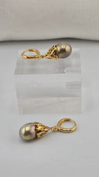 Boucles d'oreilles avec perles de culture baroque