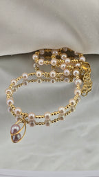 Collier en perles de culture poudrée