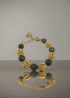 Bracelet en Agate et perles en plaqué or