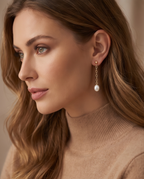 Boucles d' oreilles or et perles de culture - Lumiere des cascades